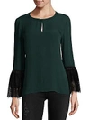 KOBI HALPERIN SILK BELL SLEEVE TOP,0400095913494