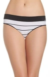 Dkny Litewear Seamless Thong In Poplin Stripe/ Blk/ Poplin Ed5