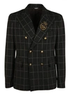 DOLCE & GABBANA APPLIQU? DETAIL DOUBLE BREASTED BLAZER,G2KT7ZFQGABS8100