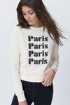 Rebecca Minkoff Paris Crewneck Sweatshirt In Off White/ Black