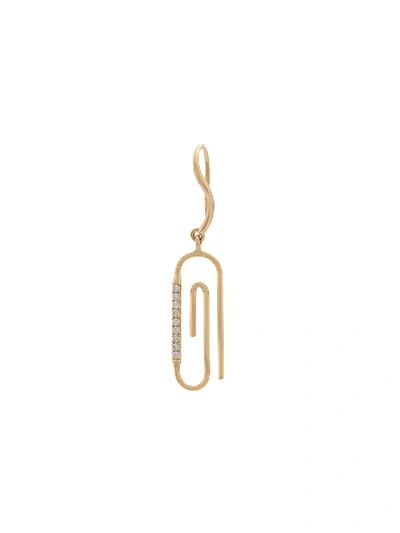 Aurelie Bidermann 18kt Yellow Gold Paper Clip Diamond Earring