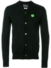 Comme Des Garçons Play Embroidered Apple Cardigan In Black