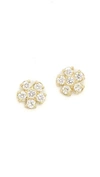 JENNIFER MEYER JEWELRY 18k Gold Diamond Flower Stud Earrings