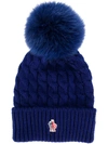 MONCLER knit fox fur pom pom beanie,00228100402A12382534