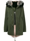MR & MRS ITALY MR & MRS ITALY KHAKI PINK AND GREY FUR LINED PARKA - GREEN,PM392SC3912423252