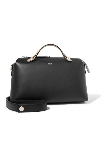 Fendi By The Way Small Color-block Textured-leather Shoulder Bag In Black