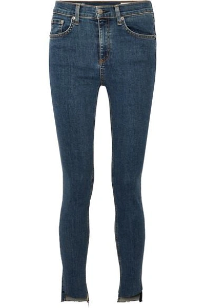 Rag & Bone Frayed High-rise Skinny Jeans In Clean Commodore