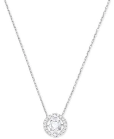 Swarovski Floating Crystal Pendant Necklace In Silver