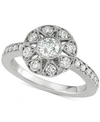 MARCHESA DIAMOND FLORAL ENGAGEMENT RING (1 CT. T.W.) IN 18K WHITE GOLD, CREATED FOR MACY'S