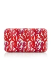 JUDITH LEIBER CORAL CRYSTAL RECTANGLE CLUTCH,M2787417