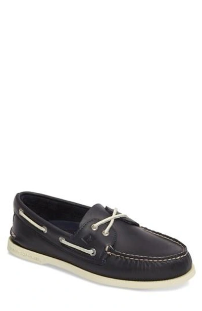 Sperry Men's Authentic Original Two Eye Leather Boat Shoes In Blue