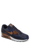 Nike Air Max 90 Premium Sneaker In Thunder Blue/brown/obsidian