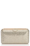 Jimmy Choo Ellipse Glitter Clutch - Beige In Champagne