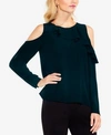 VINCE CAMUTO COLD-SHOULDER RUFFLED TOP