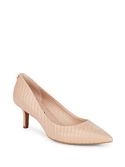 Karl Lagerfeld Women's Rosette Leather Point Toe Pumps In Nude