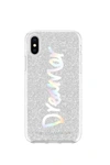 REBECCA MINKOFF Dreamer Silver Glitter Case For iPhone XS & iPhone X