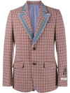 GUCCI GUCCI HERITAGE HOUNDSTOOTH WOOL JACKET - RED,484575Z403G12452965