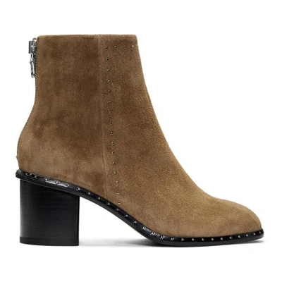 Rag & Bone Willow Micro-stud Suede Heeled Ankle Boots In Camel