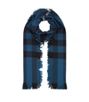 Burberry Castleford Lightweight Check Scarf, Blue In Steel Blue