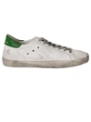 GOLDEN GOOSE WHITE GREEN OSTRICH SUPERSTAR LOW SNEAKERS,9375560