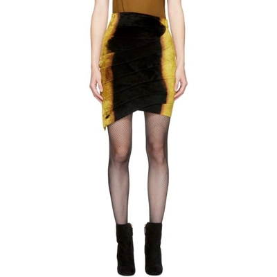 Balmain Black & Gold Velvet Miniskirt In C5345 Noir/dor
