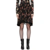 ISABEL MARANT ISABEL MARANT BLACK AND RED FLORAL PLEATED WATFORD MINIKIRT