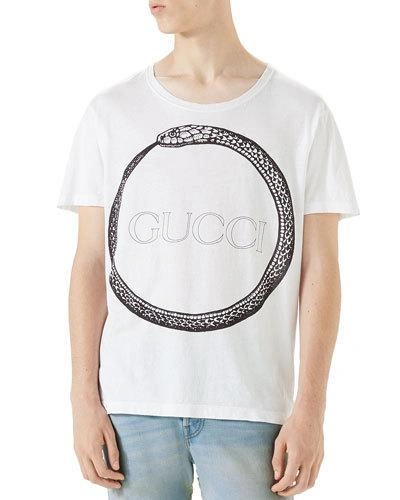 Gucci Red Snake Print T-shirt, ModeSens