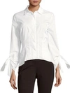 DONNA KARAN Tie Cuffs Blouse