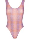 Amir Slama Python Print Swimsuit In Multicolour