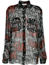 AMIR SLAMA AMIR SLAMA LOGO PRINT SHIRT - BLACK,1002912400505