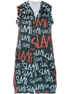 AMIR SLAMA LOGO PRINT HOOD DRESS,1002212400508