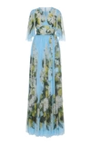 DOLCE & GABBANA BELTED FLORAL SILK GOWN,F68J8THH1DFHCI17