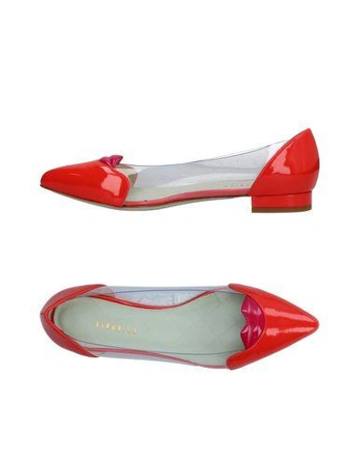 Giannico Ballet Flats In Red