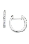 Roberto Coin 18k White Gold Perfect Diamond Extra Small Hoop Earrings In Rose Rold