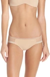 Calvin Klein Sculpted Mesh-panel Bikini Qf1708 In Bare