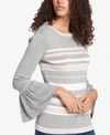 TOMMY HILFIGER PEPLUM-SLEEVE SWEATER, CREATED FOR MACY'S, CREATED FOR MACY'S
