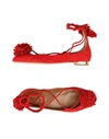 AQUAZZURA AQUAZZURA WOMAN BALLET FLATS RED SIZE 5.5 LEATHER,11368264FJ 4