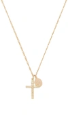 JOOLZ BY MARTHA CALVO JOOLZ BY MARTHA CALVO CROSS & SAINT CHARM NECKLACE IN METALLIC GOLD.,JOOL-WL194