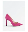 Jimmy Choo Romy 100 Raspberry Suede Pointy Toe Pumps In Cerise