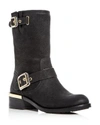 VINCE CAMUTO WOMEN'S WINDY NUBUCK LEATHER BLOCK HEEL MOTO BOOTS,VC-WINDY