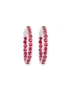 AMERICAN JEWELERY DESIGNS LARGE RUBY HOOP EARRINGS,PROD205080537