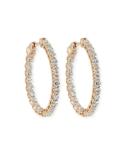 American Jewelery Designs Large Diamond Hoop Earrings In 18k Yellow Gold