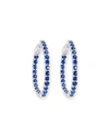 AMERICAN JEWELERY DESIGNS SMALL BLUE SAPPHIRE HOOP EARRINGS,PROD205110036