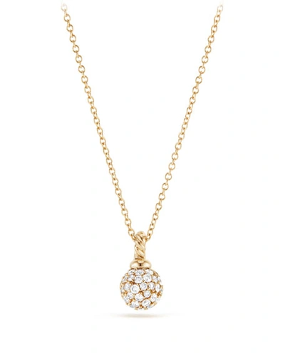 David Yurman 18kt Yellow Gold 8mm Solari Diamond Pendant Necklace