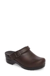Dansko Berry Milled Burnished In Antique Brown Leather