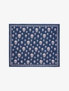 Alexander Mcqueen Classic Silk Chiffon Skull Scarf In Navy/ivory