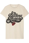 MADEWORN ROLLING STONES APPLIQUÉD PRINTED COTTON-JERSEY T-SHIRT