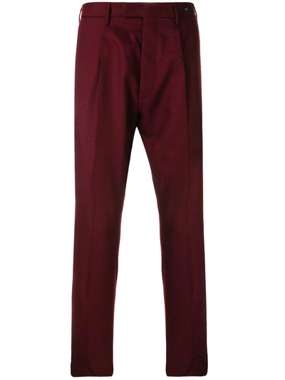 Pt01 Men's Slim-fit Corduroy Trousers In Burgundy