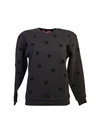 MCQ BY ALEXANDER MCQUEEN COTTON BLEND SWEATSHIRT WITH APPLIED VELVET COATED SWALLOWS,337341 RIT14 1000
