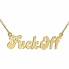 True Rocks Fuck Off Necklace 18kt Gold-plated Silver In Off
